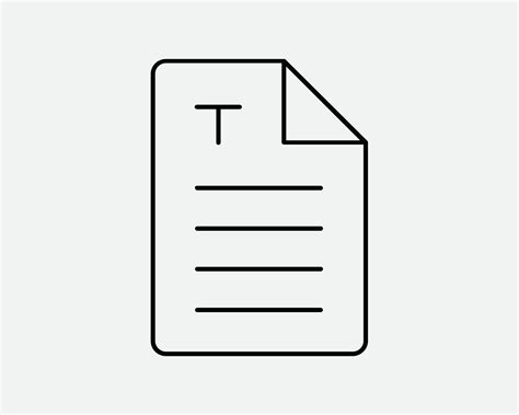 Text Document Line Icon. Paper Page File Note Form Message Copy Word Doc Business Outline. Black ...