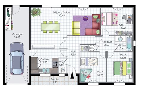 Plan De Maison Pavillon De Plain Pied Faire Construire Sa Maison