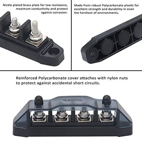 Snapklik Recoil BBSPG4 Discrete 4 Position Bus Bar 4 X M5 Studs