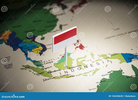 Flag Map Of Indonesia In 2020 Map Vector Vector Free Map - Riset