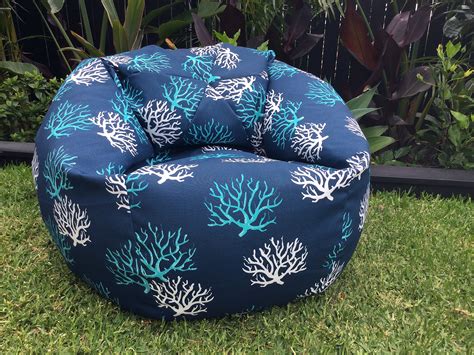 Outdoor Bean Bag Coastal Style Coral Indooroutdoor Bean Bag Etsy