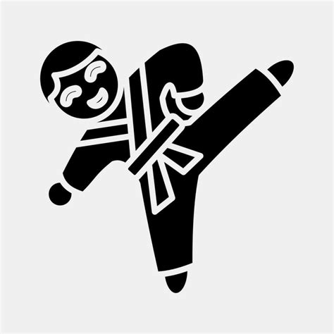 Icon Taekwondo Martial Arts South Korea Elements Icons In Glyph Style