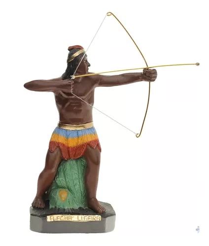 Caboclo Flecha Ligeira Umbanda Imagem Escultura Gesso Cm