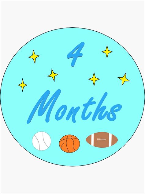 4 Months Baby Months Sticker Sticker By Superchele Redbubble