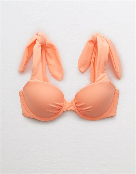 Aerie Lightly Lined Underwire Bikini Top Neon Peach Aerie For