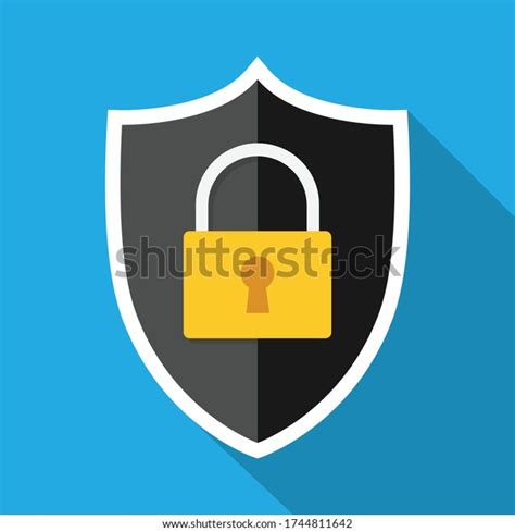 Shield Security Pad Lock Symbol Vector Stock Vector Royalty Free 1744811642 Shutterstock