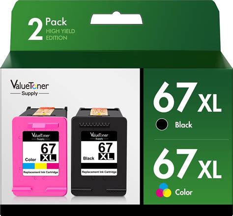 67xl Ink Cartridge Black Color Combo Pack Replacement For Hp For Envy 6000 6055