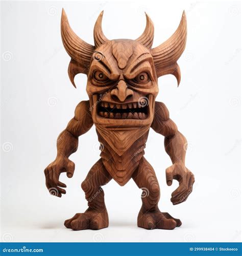 Demon Wooden Toy A Hyper Detailed Rendering Of Iconic Pop Culture