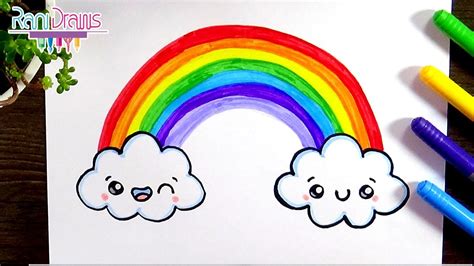 C Mo Dibujar Nubes Y Arcoiris Kawaii Paso A Paso Youtube