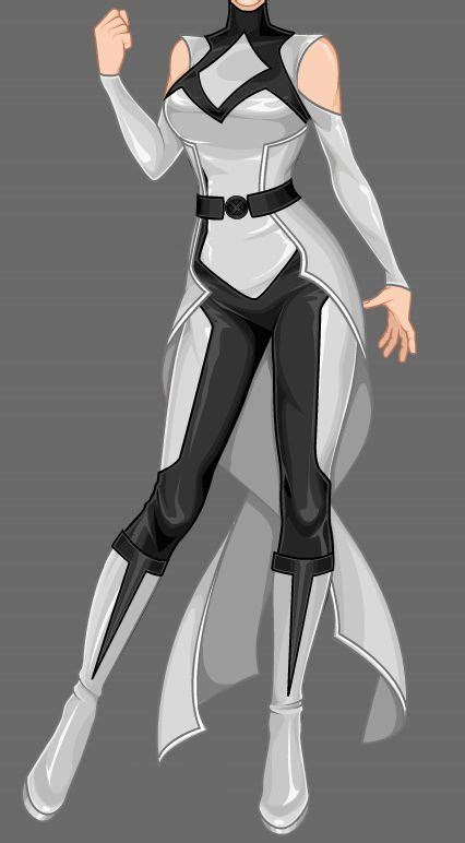 White And Black Superhero Suit Superhero Costumes Female Hero