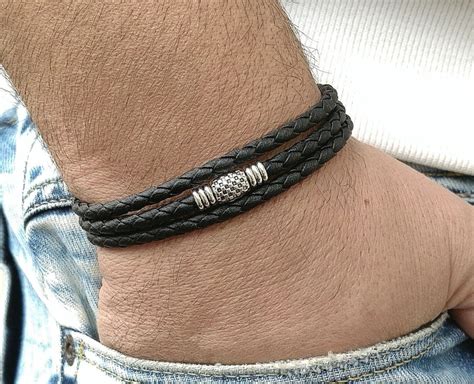 Mens Bracelet Mens Celtic Bracelet Irish Leather Bracelet Etsy