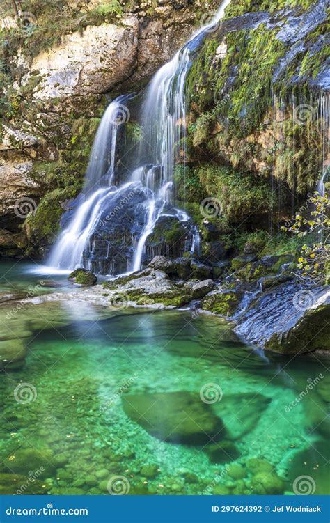 Virje Waterfall Slap Virje In Slovenia Near Bovec Julian Alps Stock