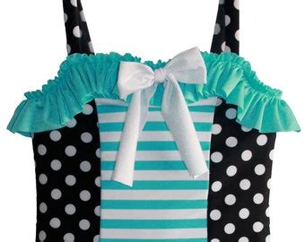 Crop Top Bikini In Tidal Wave Size 12 18 Months Size 12 Etsy