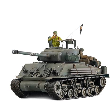 Hooben 116 Us Fury ถังขนาดกลาง M4a3e8 Hvss Sherman ง่ายแปด24g Rc