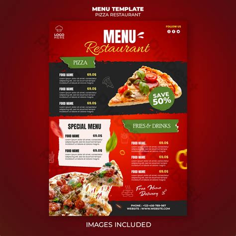 Pizza Restaurant Menu Template Psd Free Download Pikbest