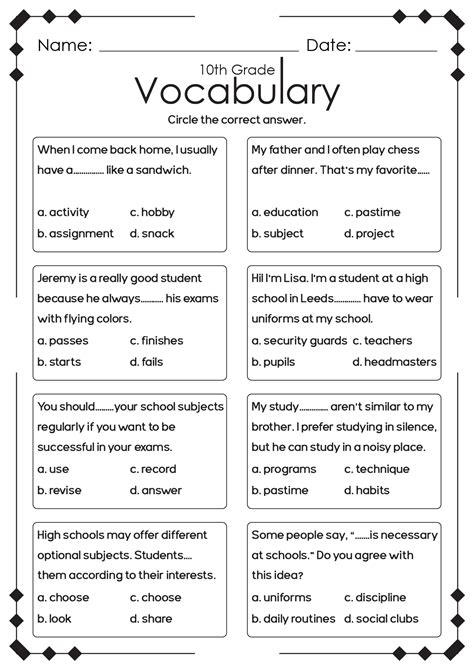 Free free high school english worksheet, Download Free free high school english worksheet png ...