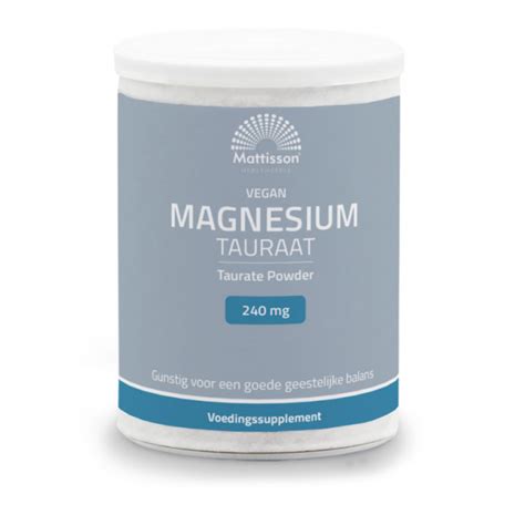 Vegan Magnesium Tauraat Poeder Van Mattisson 240 Gram Voordelig Kopen