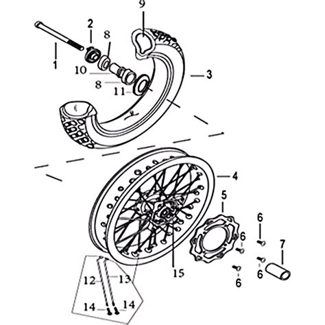 VUE ECLATEE PIECE ROUE AVANT STF MOTO MASAI RIDER 50