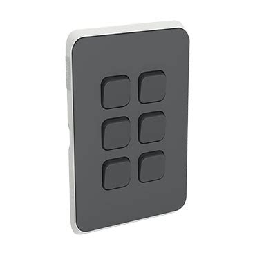 Anthracite Clipsal Iconic Switch Plate Skin Gang Horizontal