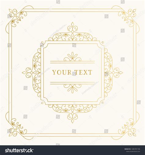 Golden Vintage Squared Frame Glitter Borders เวกเตอร์สต็อก ปลอดค่า