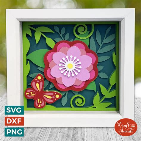 Flower & Butterfly Shadow Box - Craft with Sarah