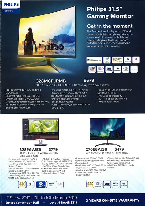 Philips Monitors Page 1 Brochures From IT Show 2019 Singapore On Tech