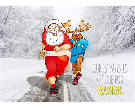 Running Christmas Funny Athletics Training Card Humour Etsy