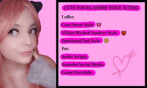 Record a cute, youthful style voice for you by Sweetnightmare2 | Fiverr