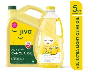 Jivo Canola Cold Press Edible Oil L With Extra Light Olive Oil L Pack