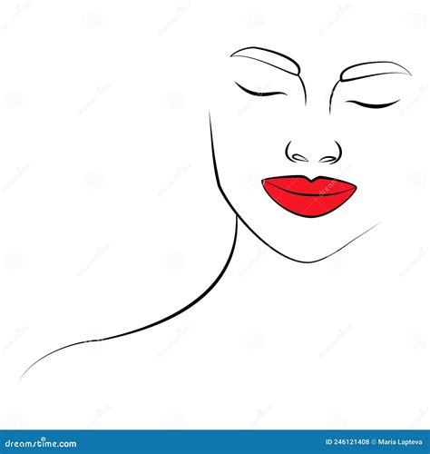 Dibujar Una Cara Abstracta Con Un Patr N Sin Fisuras Con Labios Rojos