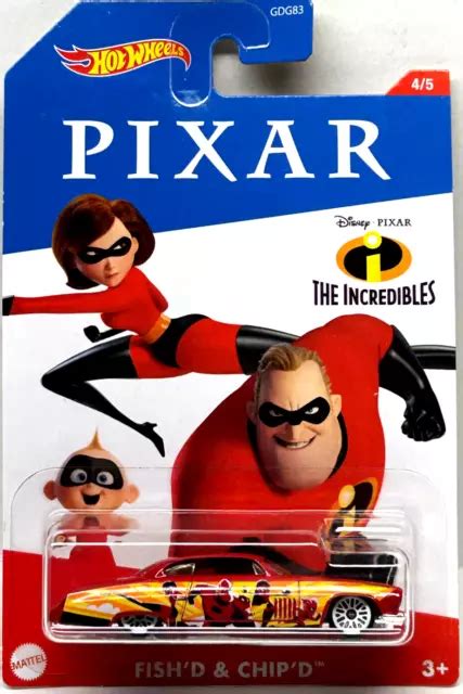 HOT WHEELS 2020 Disney S Pixar The Incredibles FISH D CHIP D 3 85