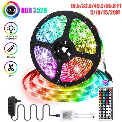 LED Strip Lights DIY Rope Lights with 8 Lighting Modes, 20 Colors ...