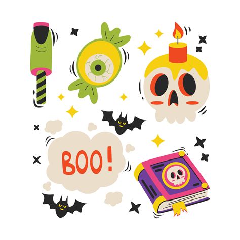 Set Of Cartoon Halloween Elements 28562835 Vector Art At Vecteezy