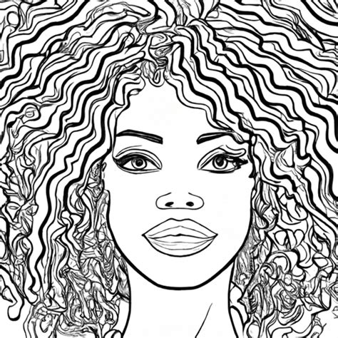 Beautiful African American Woman Face Vector Outline Creative Fabrica