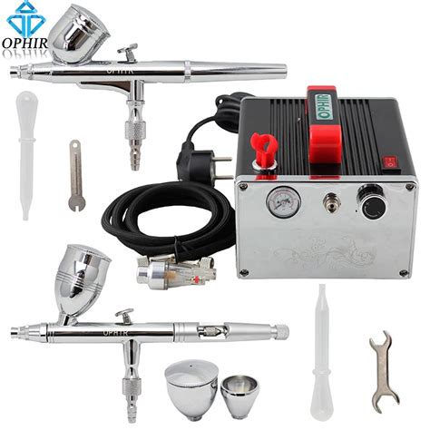 Ophir Mm Dual Action Airbrush Kit With Air Compressor Gravity