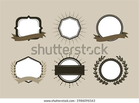 Set Labels Ribbon Template Layout Stock Vector (Royalty Free ...