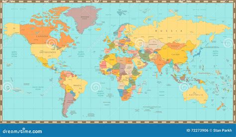 World Map With Countries Labeled - Sample Template