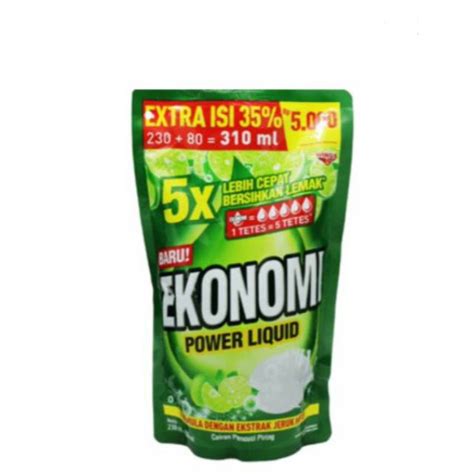 Jual Ekonomi Power Liquid Sabun Cuci Piring 310ml Shopee Indonesia