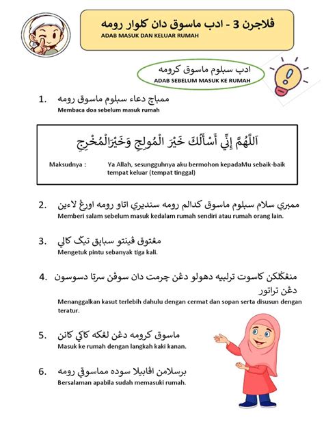 Nota Akhlak Adab Masuk Dan Keluar Rumah Pdf Pdf