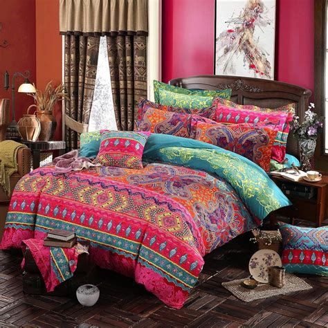 Ustide Piece King Size Bohemian Duvet Cover Set Cotton Bedding