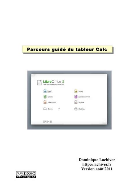 Pdf Parcours Guid Du Tableur Calc Pack Logiciels Libres Fr