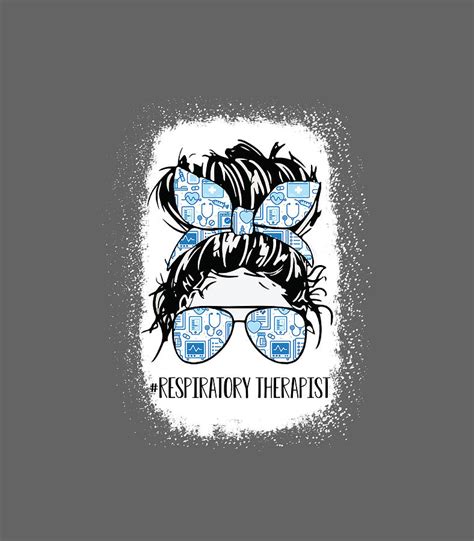 Messy Hair Woman Bun Respiratory Therapist Nurse Life Digital Art By