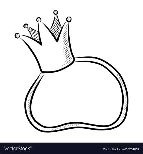 Black and white drawing of a crown on rubber Vector Image