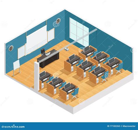 Interior Poster Of Modern Classroom Stock Vector Illustration Of