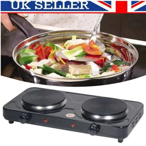 Electric Hob Double Ring Table Top Hot Plate 5 Powerful Level Portable