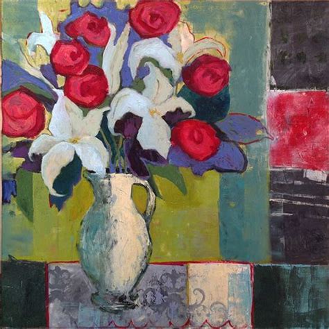 Painting Lilies And Red Roses Original Art By Annie O Brien