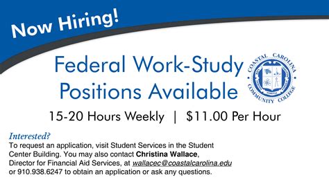 Now Hiring Federal Work Study Positions Coastal Carolina Community