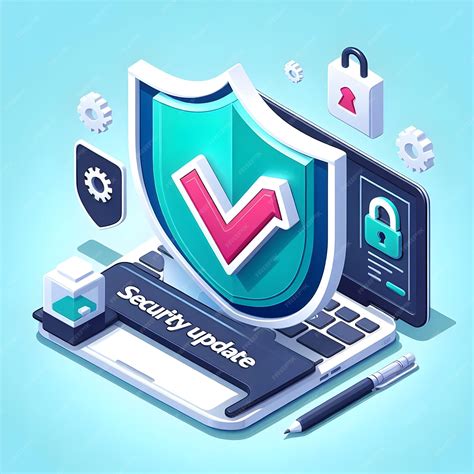 3d Flat vector as Security update icon with a refresh symbol and shield