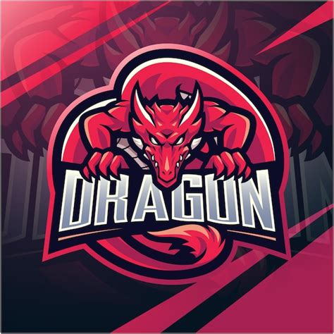 Design De Logotipo Mascote Drag O Esport Vetor Premium