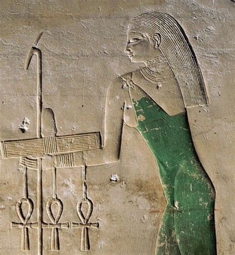 Old Kingdom Dynasty 5 Detail Of A Painted Limestone Relief Depicting